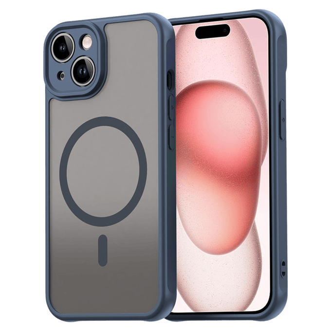 Mocaa Apple iPhone 15 Slim Anti-Shock MagSafe Hoesje Blauw