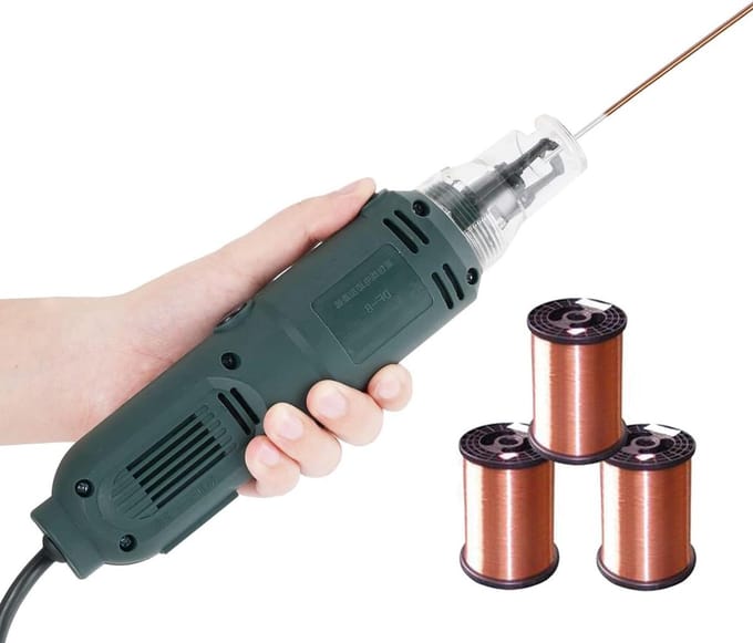Draad Stripper - Magneetdraad Schraper - Spoelen Reparatie - Verstelbare Snelheid - 0.3-3mm Diameter - Grijs