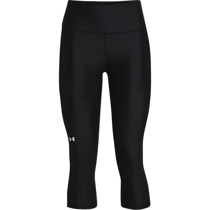 Under Armour Tech Hi Capri-BLK Dames Sportbroek - Zwart - Wit