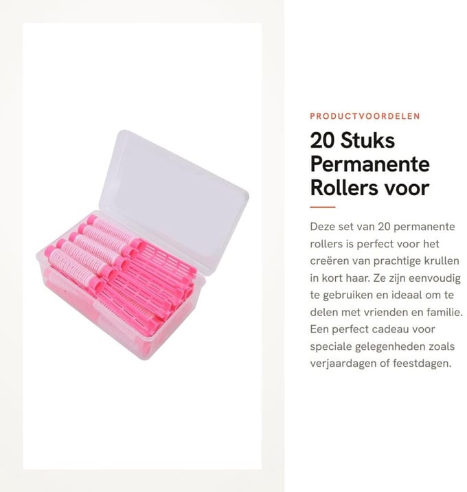 Dailygoods - 20 Stuks Permanente Rollers voor Kort Haar