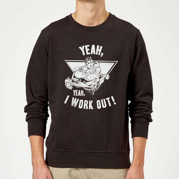 DC Comics Superman I Work Out Trui - Zwart - XL