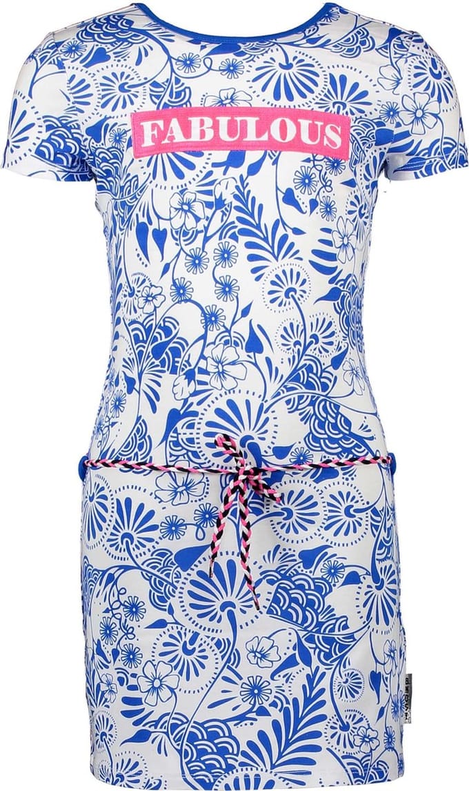 B.Nosy Meisjes Jurk - Delfts blue - Maat 104