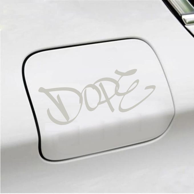 Bumpersticker - Dope - 7 X 18 - Zilver