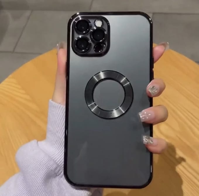 iPhone 12 hoesje met camera protector zwart