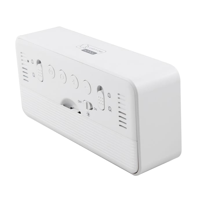 8001-EN Multifunctionele digitale klok LED-helderheid Instelbare temperatuur-vochtigheidsweergave wit