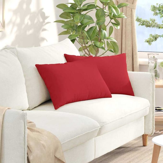 vidaXL - Zitkussens - 2 - st - Stof - Rood - 60 - x - 40 - cm