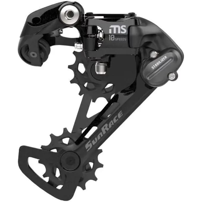 Mountainbike achterderailleur met medium gaffel Sunrace ms100 10v.