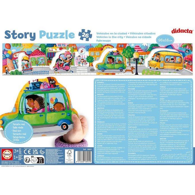 Educa - puzzel - Voertuigen - Verhaal Puzzel - 26 stukjes