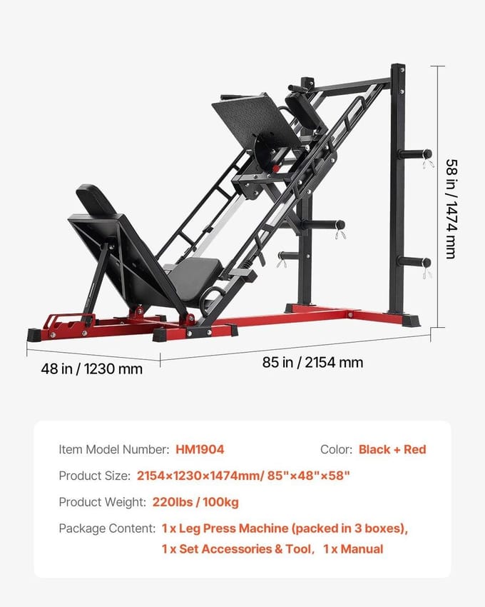 Machine Combinée Presse à Cuisses Hack Squat Réglable Spécial Bas du Corps Salle de Sport à Domicile