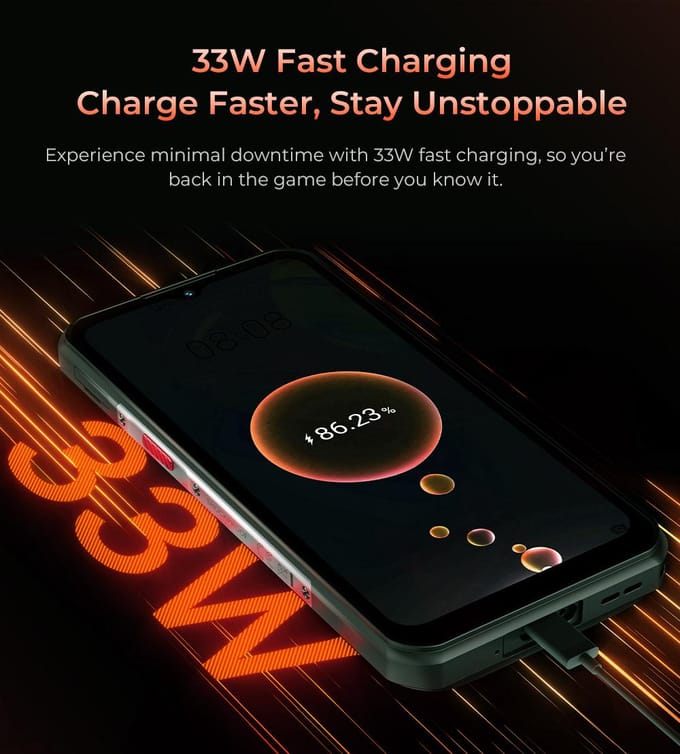 OUKITEL WP55S Mobiele Telefoon 24GB+256GB 11000mAh 6.6  Scherm 64MP Android 15 Smartphone