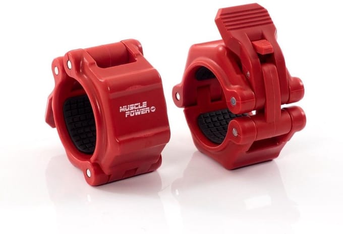 Muscle Power Olympische Quick Lock Collar Set - Rood