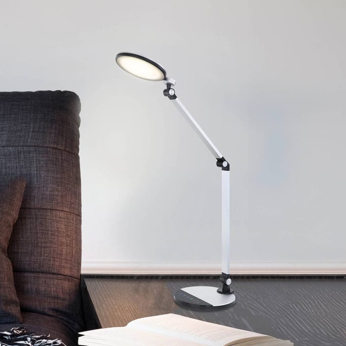 Globo Konsti LED tafellamp, hoogte 90 cm, zwart/zilverkleurig, CCT