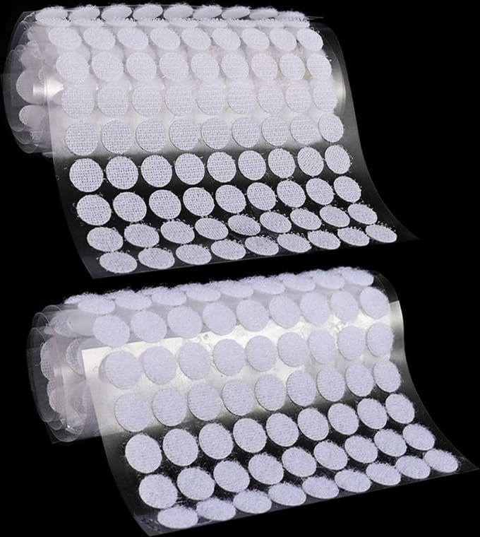 Zelfklevend klittenband - Set van 99 stuks - 10mm in dia -  Wit