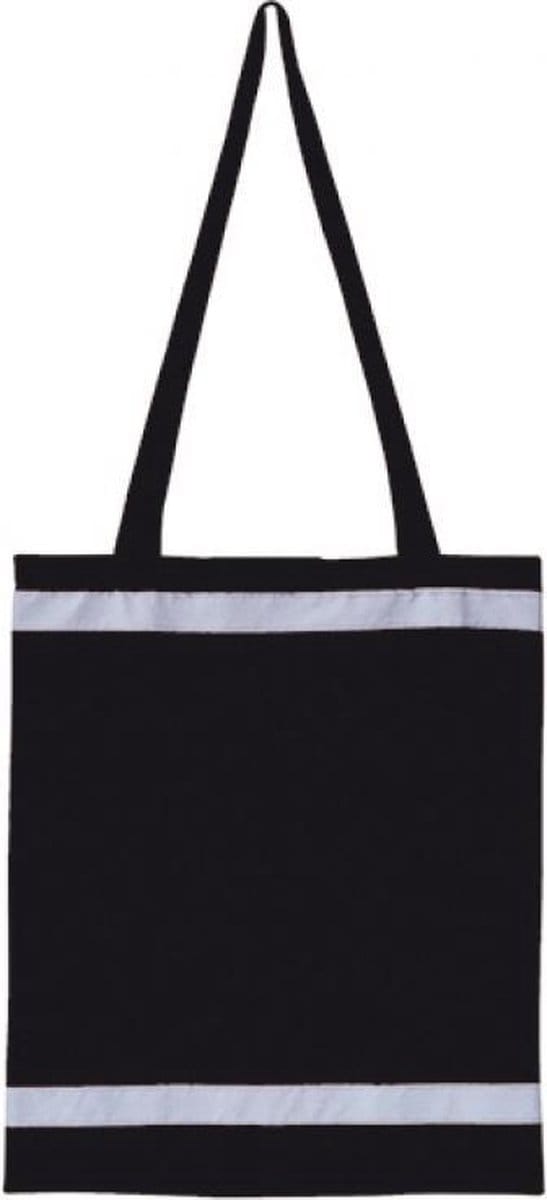 Korntex Warnsac® Reflective Shopping Bag With Long Handles KX105 - Black - ca. 38 x 42 cm