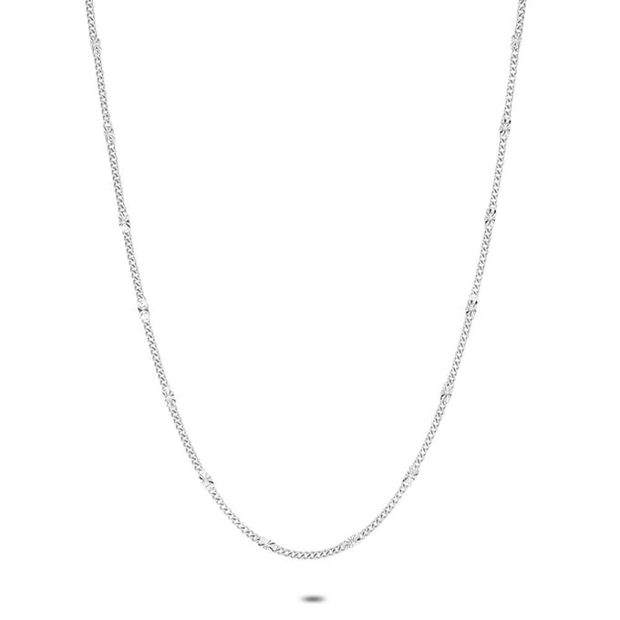 Twice As Nice Halsketting in edelstaal, gourmet ketting 40cm+5cm