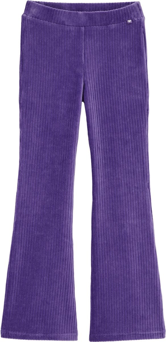 WE Fashion Meisjes velvet flared legging van ribstof