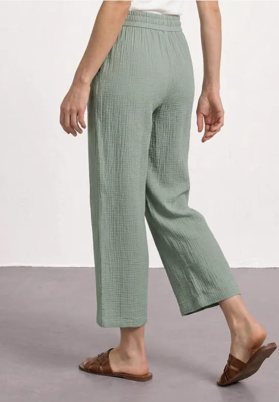 7/8 Wide Legs mousseline broek in Loose Fit