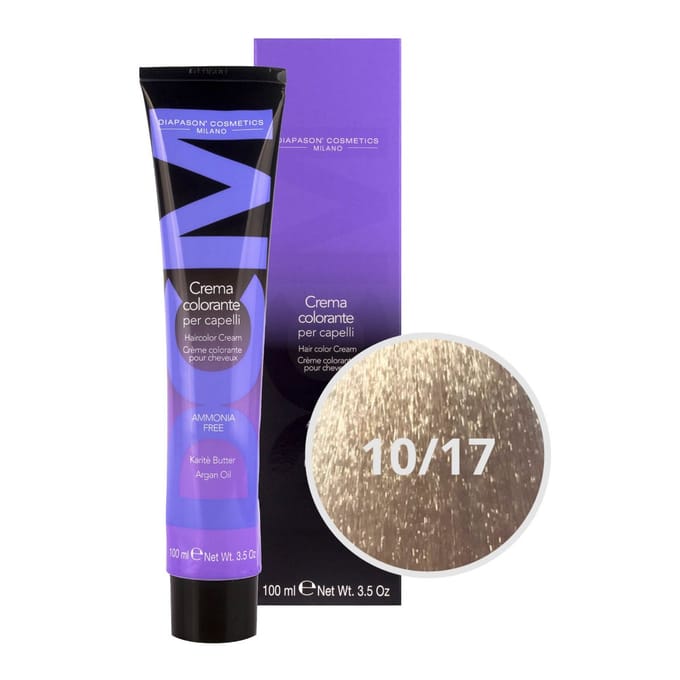 DCM Hair Color Cream Ammonia Free 10/17 Ash 100ml