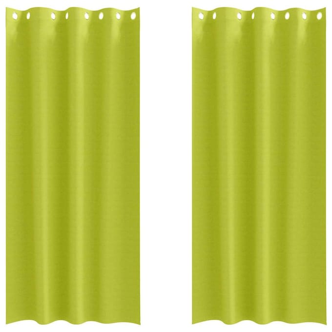 vidaXL - Blackout - Gordijnen - met - Ringen - 2 - st - Groen - 245 - x - 140 - cm - Polyester