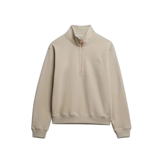 Superdry Essential Logo Embroidered Sweatshirt Met Halve Rits Blauw XS Vrouw