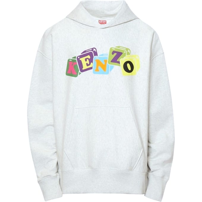 Kenzo gekleurde bloklogo grijze hoodie