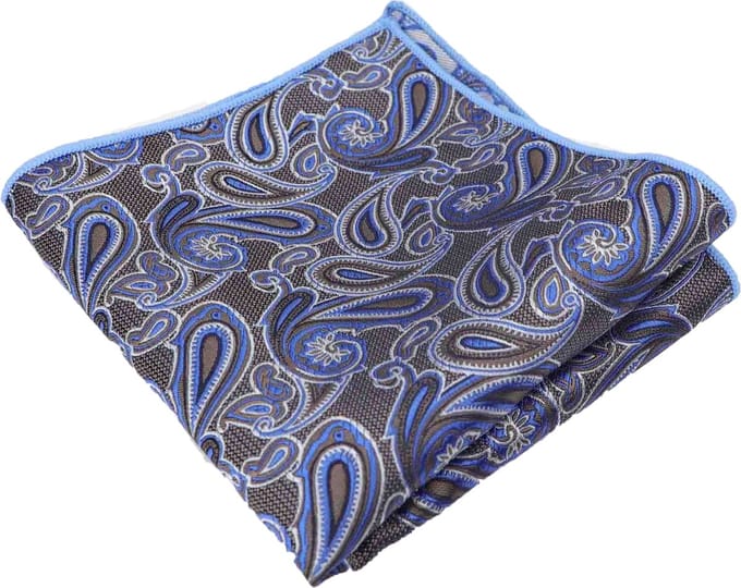 Pochet Paisley - Bruin/Blauw - Sorprese - pochette - heren - model 2 - Cadeau