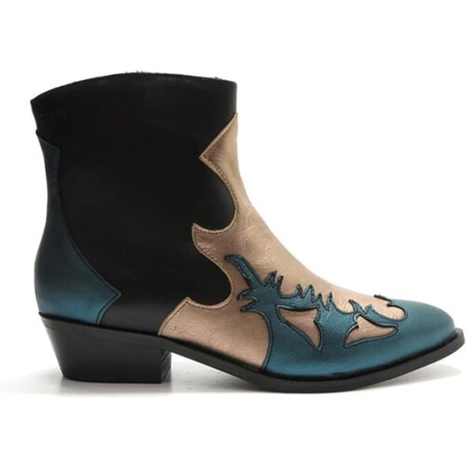 Dames Enkellaars Dwrs Monkey Black Petrol Zwart - Maat 41