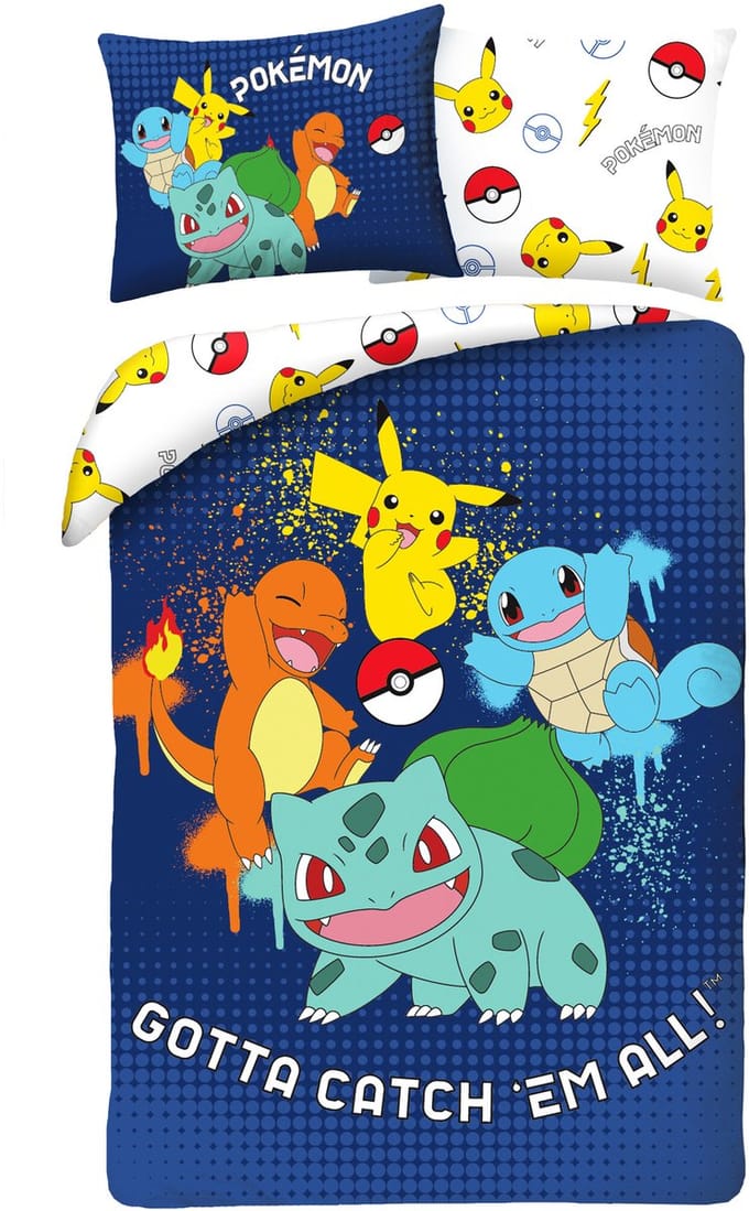 Pokemon Gotta Catch Em All Dekbedovertrek 140 x 200 cm (70 x 90 cm) polyester
