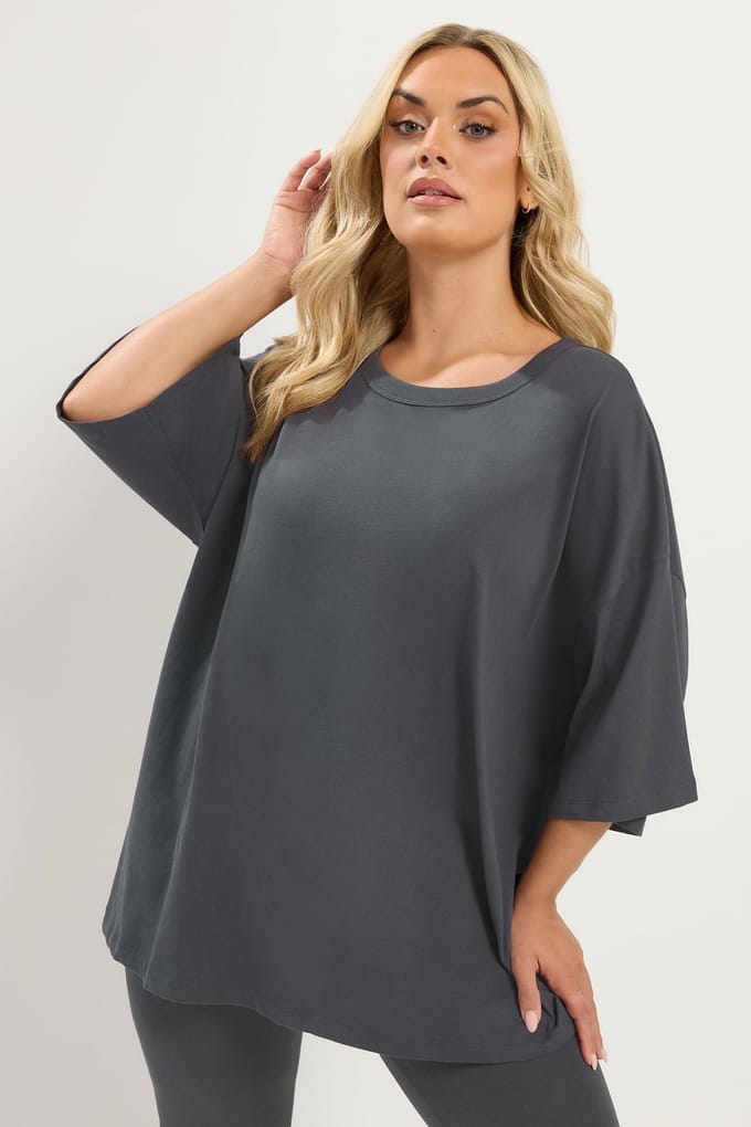 Yours Houtskoolgrijs Oversized Boxy Tshirt Size 42