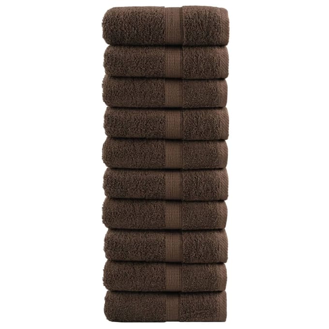 vidaXL - Gastendoekjes - SOLUND - 10 - st - 600 - g/m² - 30x50 - cm - bruin