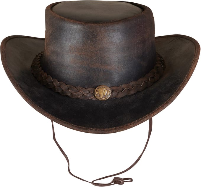 Urban 5884® - Cowboy - hat/Hoed - Bruin - Cracker - 100% Leer - Uniseks - volwassene - Maat M