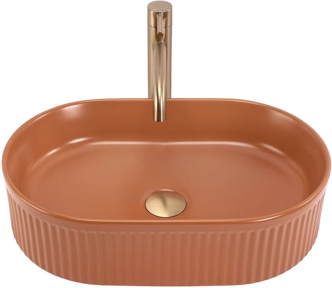 Rea Wastafel Vanda Cinnamon Matt - Ovaal - Oranje - 49X31X13Cm