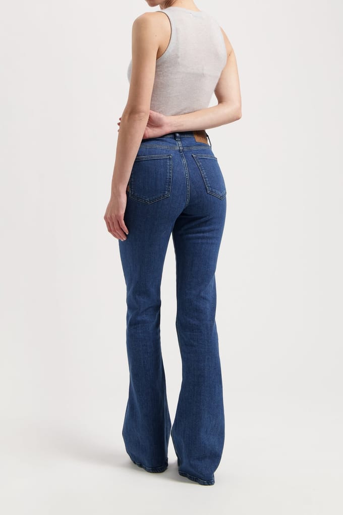 Mud Jeans Isy High Flared Stone Indigo Taglia: W27L32 | Pantaloni larghi Outlet | Donna | Blu