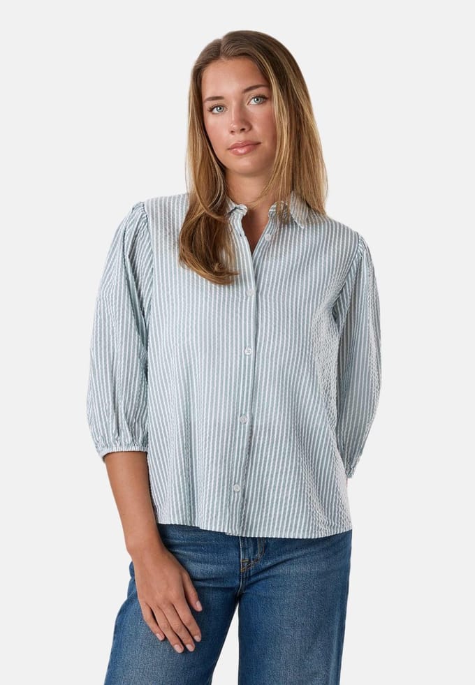 Seaside Marina Seersucker Blouse – Damesblouse – Maat 40