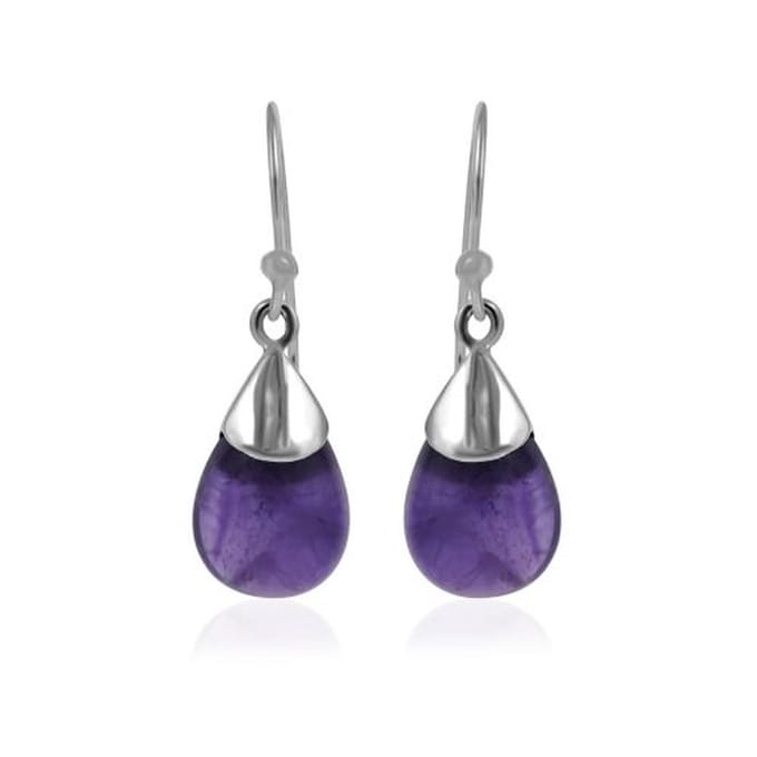 SilverGems Zilveren oorhangers met Amethist edelstenen