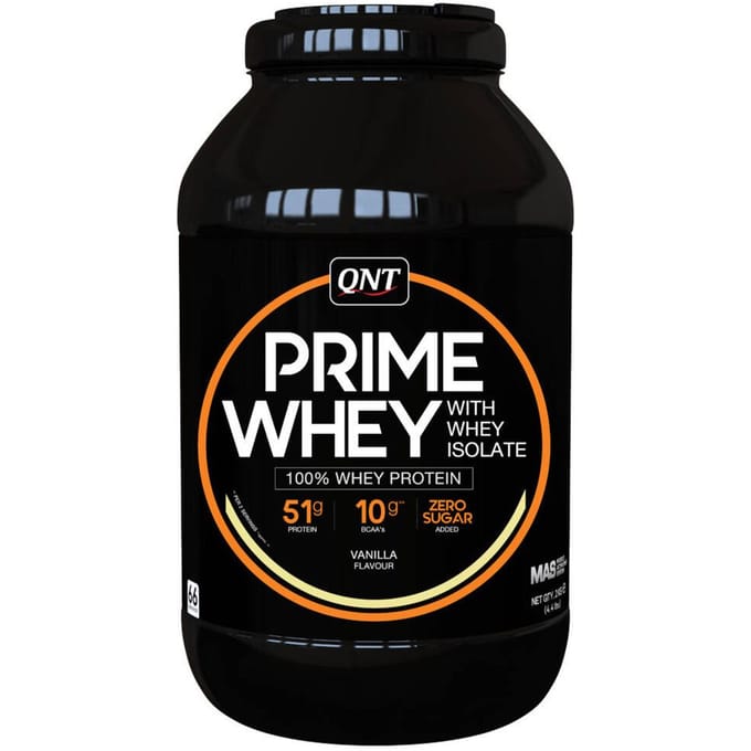Eiwitmix 100% van isolaat en geconcentreerd wei-eiwit vanille QNT Prime Whey 2 kg