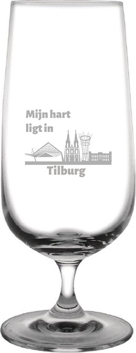 Gegraveerde bierglas op voet 41cl Tilburg