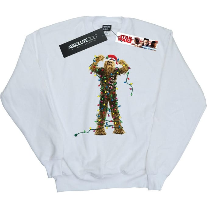 Star Wars Dames/Dames Chewbacca Kerstverlichting Sweatshirt (Wit)