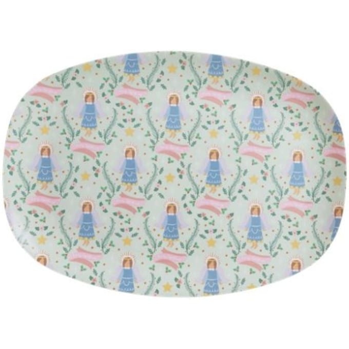 Rice kerst melamine bord vierkant x-mas angel print