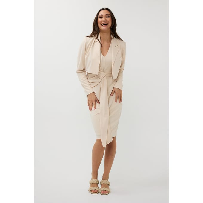 EsQualo Blazer Cropped Sand Größe: 40 | Blazer Outlet | Damen | Braun