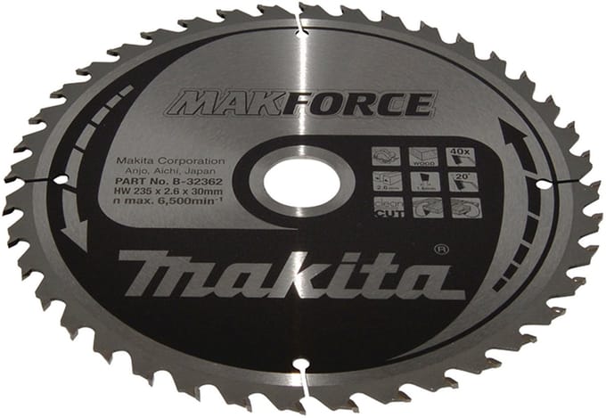 Makita B-32362 Cirkelzaagblad 235 x 30 x 2.6 mm Aantal tanden: 40 1 stuk(s)