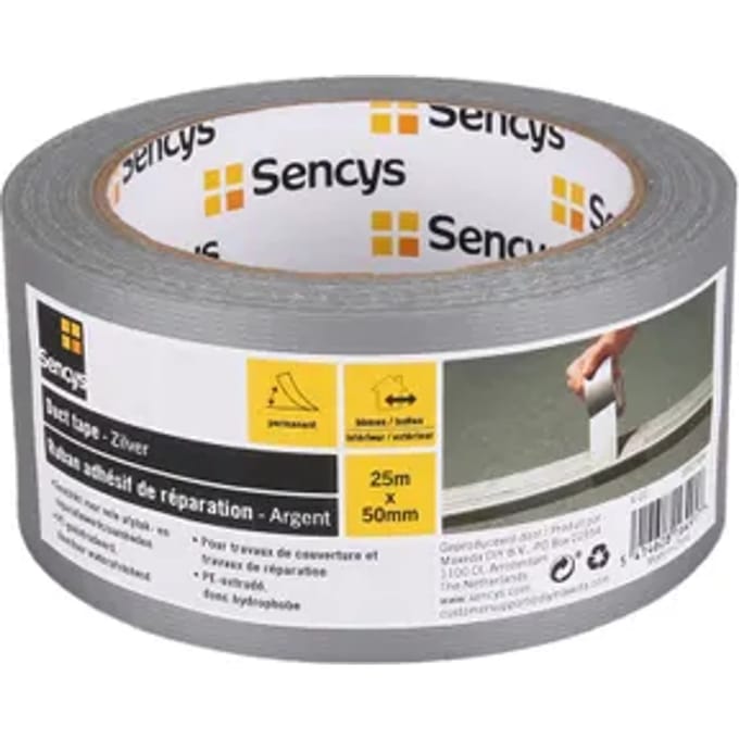 Sencys Duct Tape - Zilver - 25m X 48mm