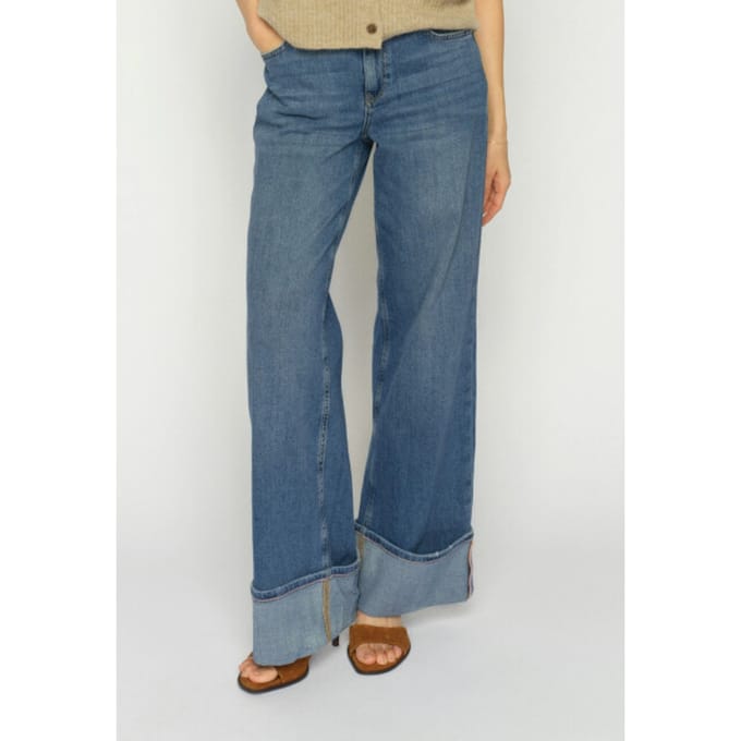 Mos Mosh 178360 493 mosmosh mmdara turn-up jeans mid blue