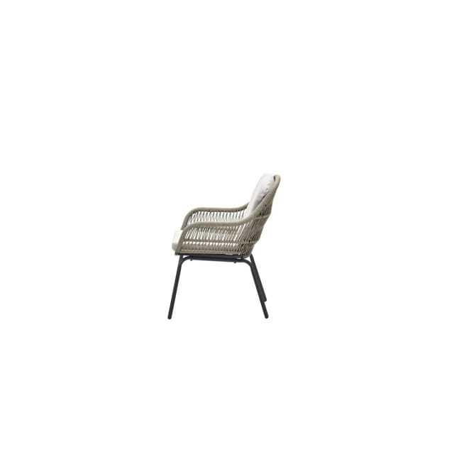 Garden Impressions Triton dining fauteuil carbon black rope donker zand desert sand