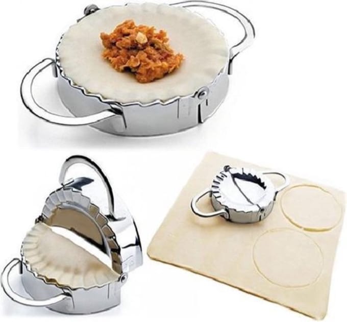 *** 2 Stuks Ravioli / Dumpling / Empanada / Pastei Maker – Stalen Deegvormer Mal en Deeg Uitsteker in 1 - van Heble® ***
