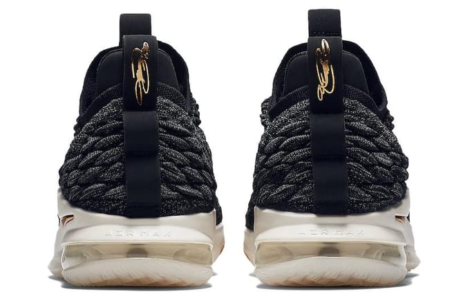 Nike LeBron 15 Low 'Black Metallic Gold' AO1756-001 40.5 black
