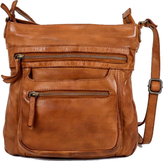 Bear Design Marion Leren Schoudertas - Cognac