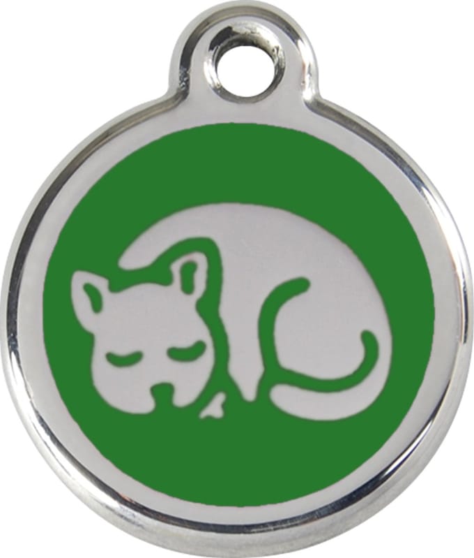 Red Dingo Kattenpenning 20 mm slapende kat groen