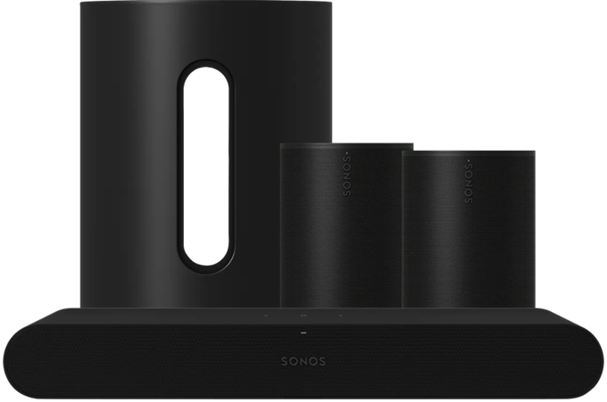Sonos Ray Zwart + 2x Era 100 + Sub Mini Zwart