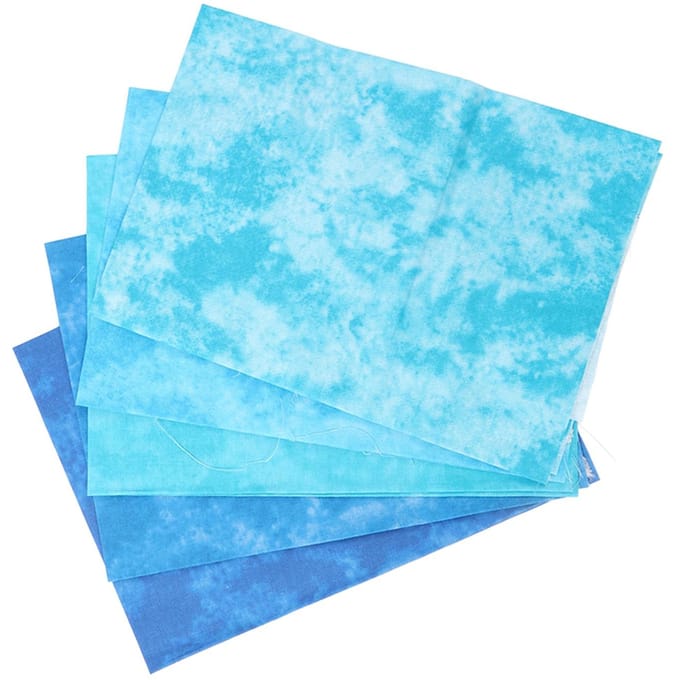 5 Pièces Tissu Coton Patchwork Teint Dégradé 50 cm de Long 45 cm de Large Tissu Patchwork Doux pour Artisanat Bricolage Réparation Bleu bleu